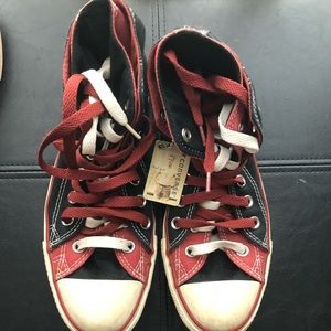 Black and burgundy chucks